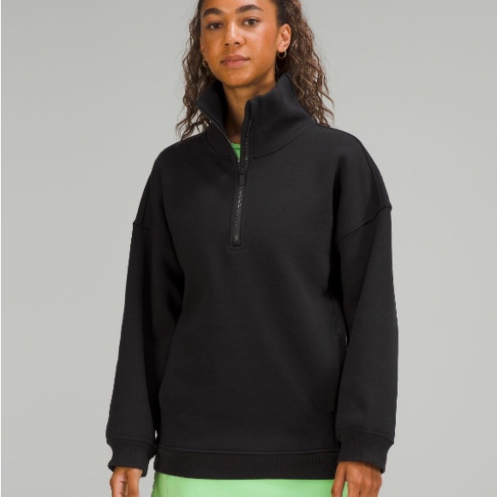 Lululemon Athletica Thick Fleece Black Half-Zip Sweatshirt